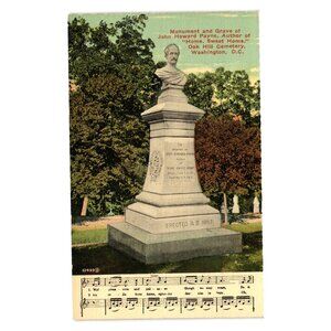 Vintage Postcard John Howard Payne Monument Oak Hill Cemetery Washington Music
